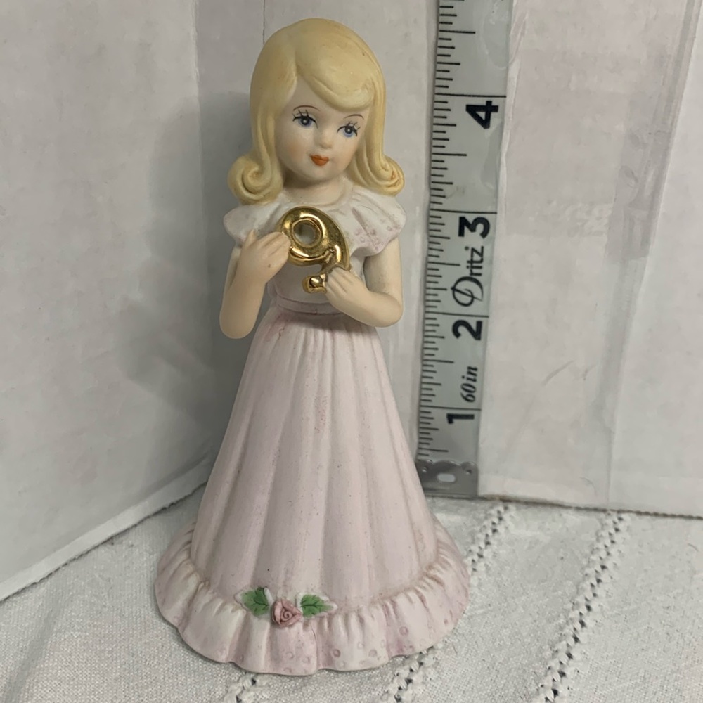 Enesco 1981 Birthday Growing Up Girls Age 9 Blonde Porcelain Figurine